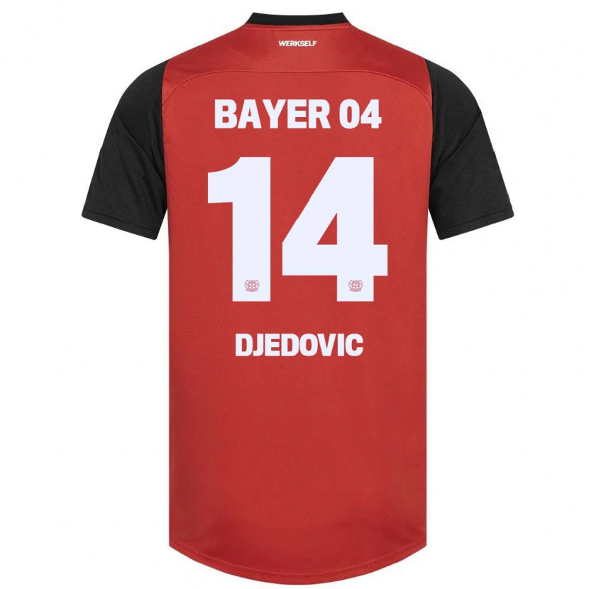 Danxen Dětské Melis Djedovic #14 Červená Černá Domů Hráčské Dresy 2024/25 Dres