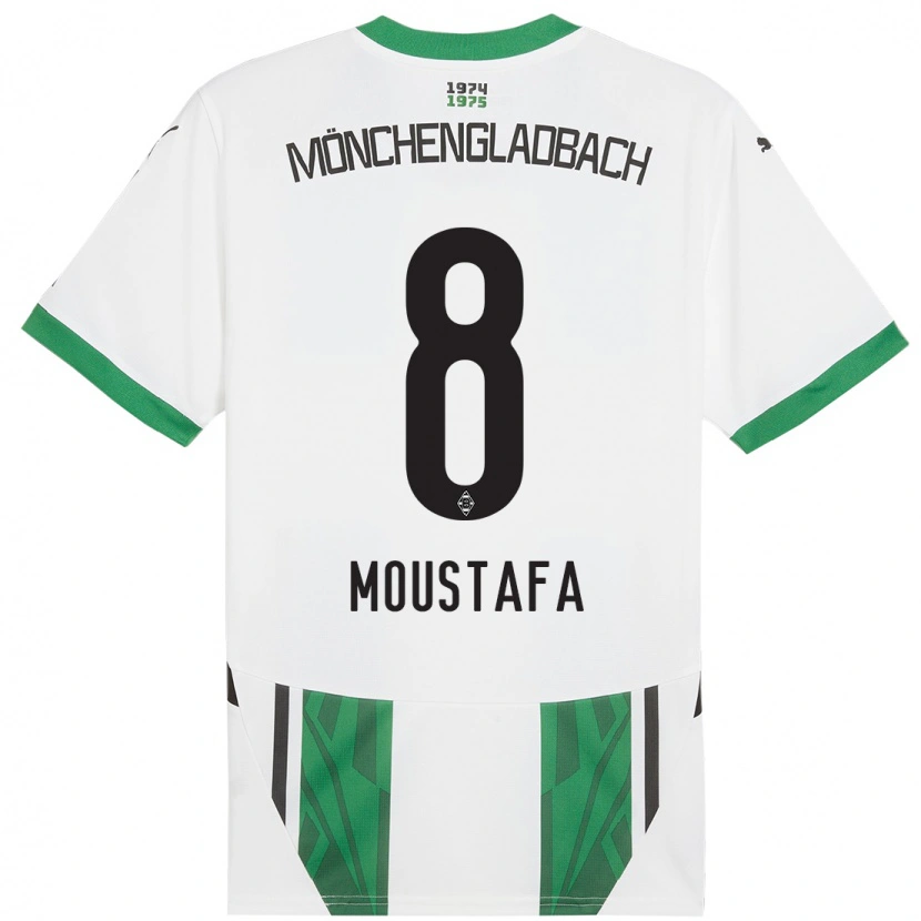 Danxen Dětské Moustafa Moustafa #8 Bílá Zelená Domů Hráčské Dresy 2024/25 Dres