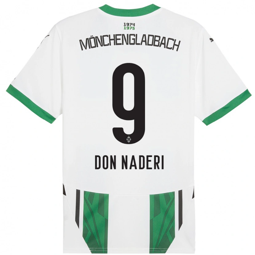 Danxen Dětské Ryan Naderi #9 Bílá Zelená Domů Hráčské Dresy 2024/25 Dres