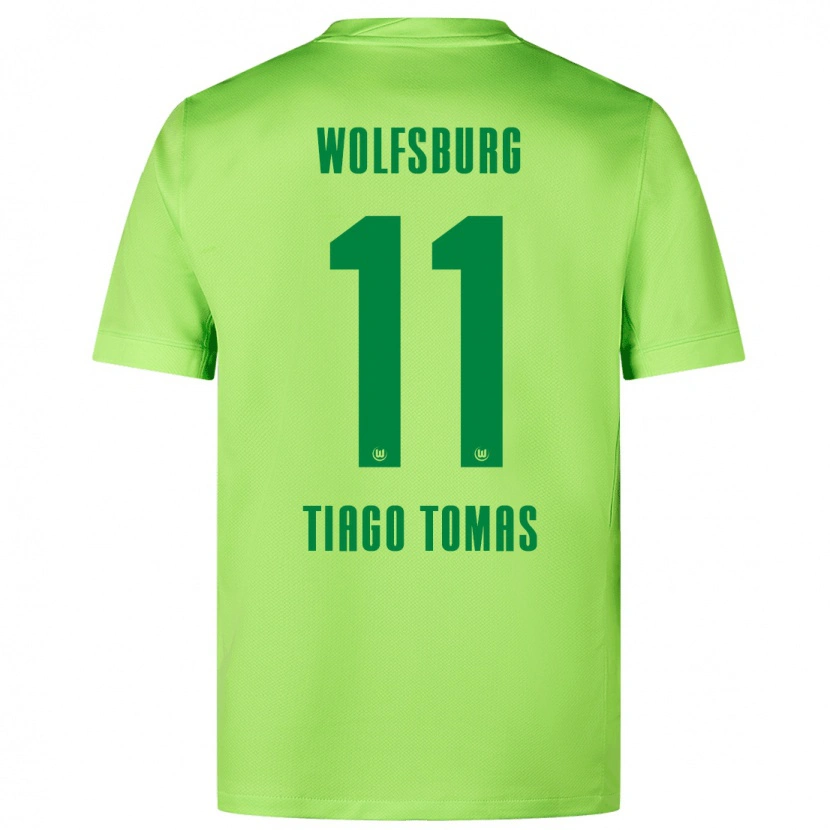 Danxen Dětské Tiago Tomás #11 Fluorescenční Zelená Domů Hráčské Dresy 2024/25 Dres