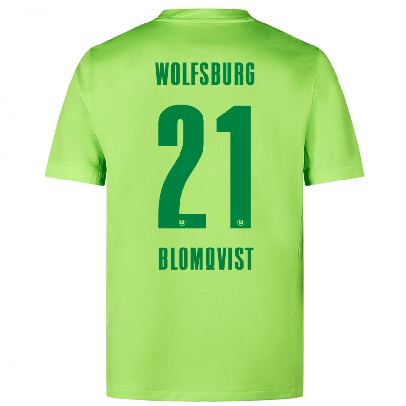 Danxen Dětské Rebecka Blomqvist #21 Fluorescenční Zelená Domů Hráčské Dresy 2024/25 Dres