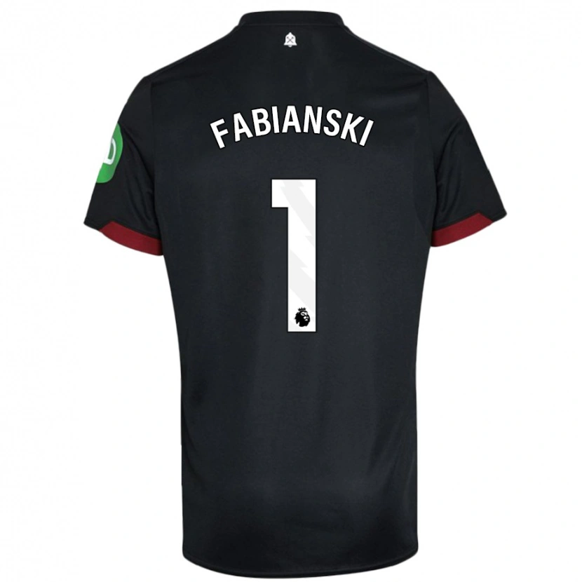 Danxen Dětské Lukasz Fabianski #1 Černá Bílá Daleko Hráčské Dresy 2024/25 Dres