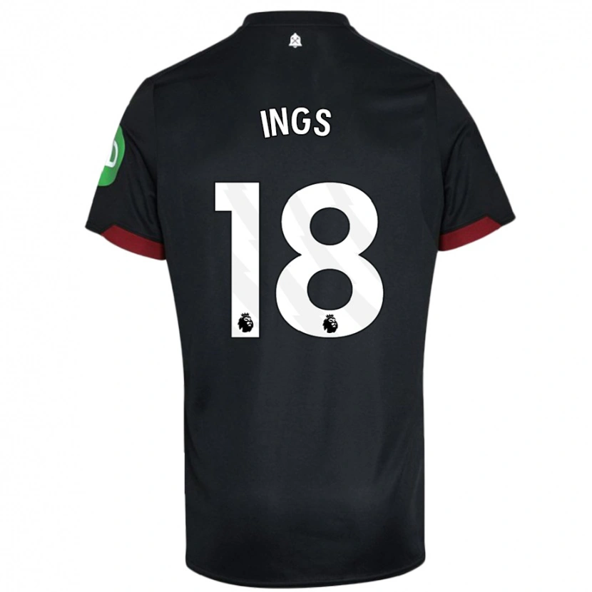 Danxen Dětské Danny Ings #18 Černá Bílá Daleko Hráčské Dresy 2024/25 Dres