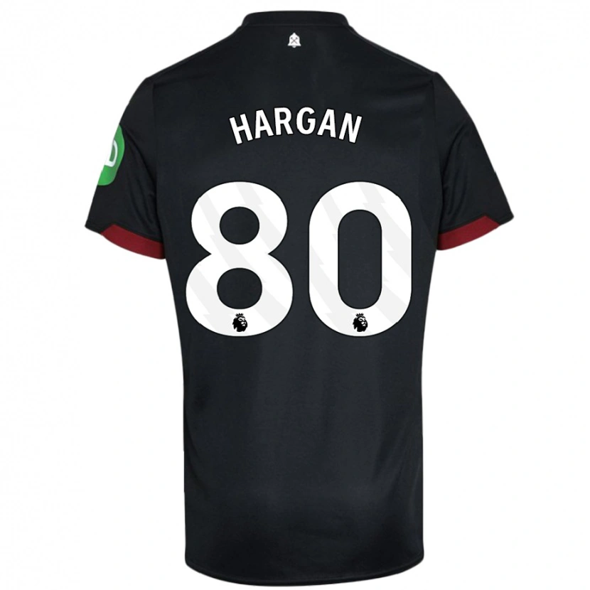 Danxen Dětské Riley Hargan #80 Černá Bílá Daleko Hráčské Dresy 2024/25 Dres