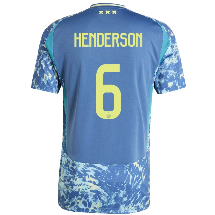 Danxen Dětské Jordan Henderson #6 Šedá Modrá Žlutá Daleko Hráčské Dresy 2024/25 Dres