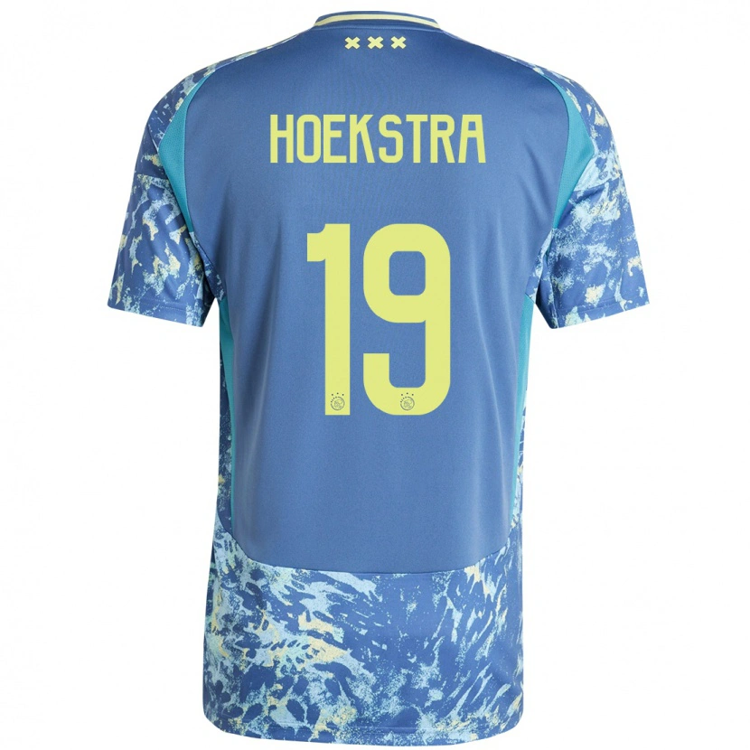 Danxen Dětské Tiny Hoekstra #19 Šedá Modrá Žlutá Daleko Hráčské Dresy 2024/25 Dres