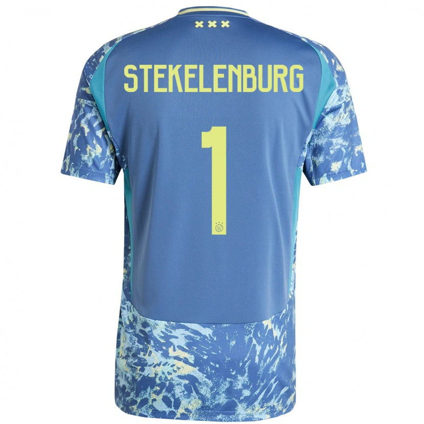 Danxen Dětské Maarten Stekelenburg #1 Šedá Modrá Žlutá Daleko Hráčské Dresy 2024/25 Dres