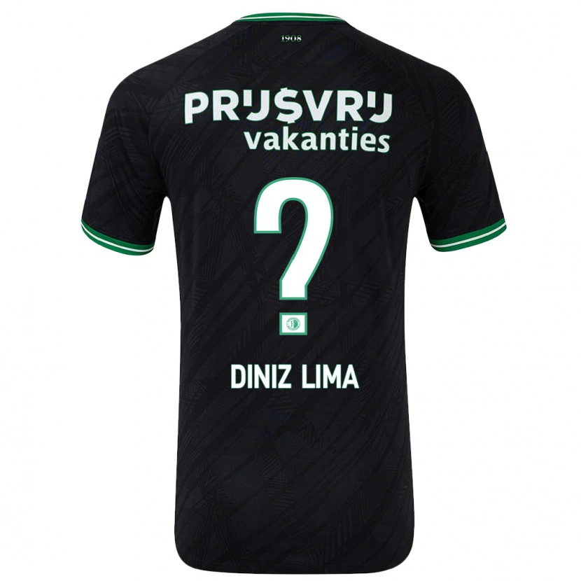 Danxen Dětské Lucas Diniz Lima #0 Černo Zelená Daleko Hráčské Dresy 2024/25 Dres