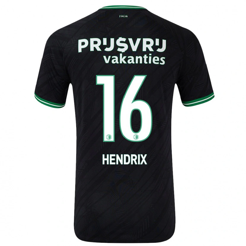 Danxen Dětské Jorrit Hendrix #16 Černo Zelená Daleko Hráčské Dresy 2024/25 Dres