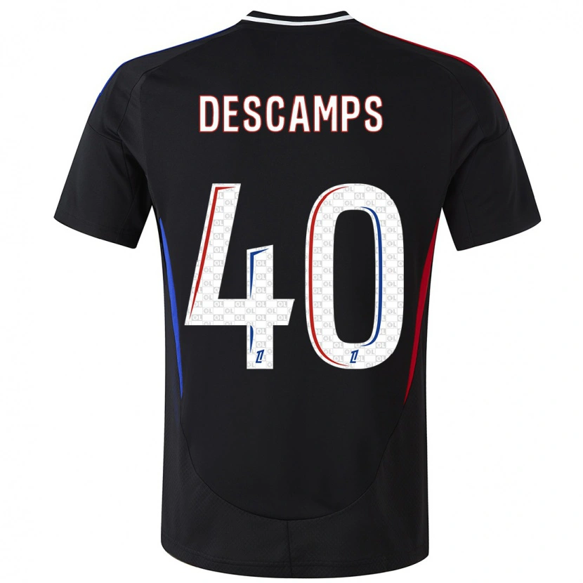 Danxen Dětské Rémy Descamps #40 Černý Daleko Hráčské Dresy 2024/25 Dres