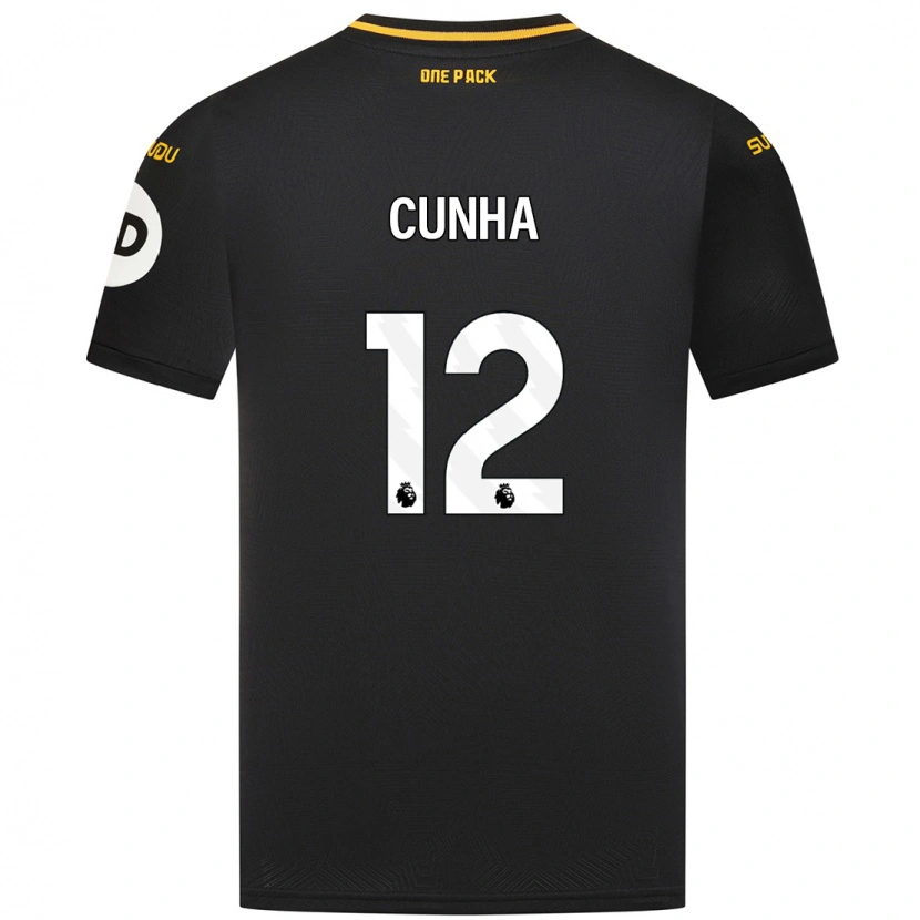 Danxen Dětské Matheus Cunha #12 Černý Daleko Hráčské Dresy 2024/25 Dres