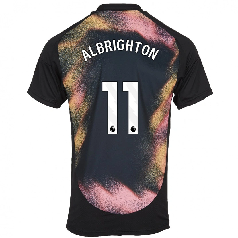 Danxen Dětské Marc Albrighton #11 Černá Bílá Daleko Hráčské Dresy 2024/25 Dres