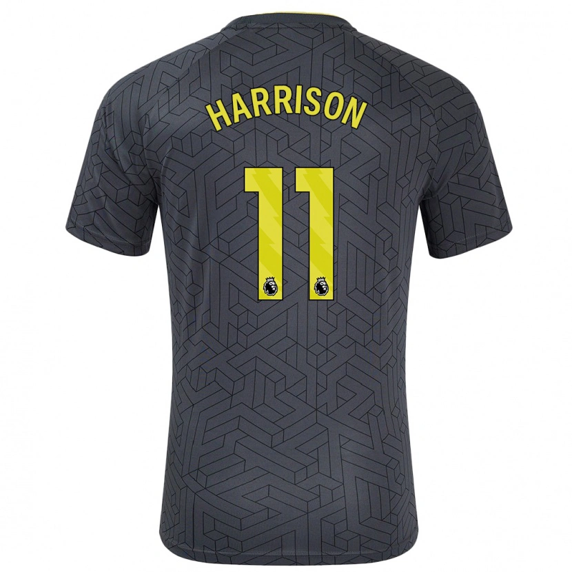 Danxen Dětské Jack Harrison #11 Černá Žlutá Daleko Hráčské Dresy 2024/25 Dres