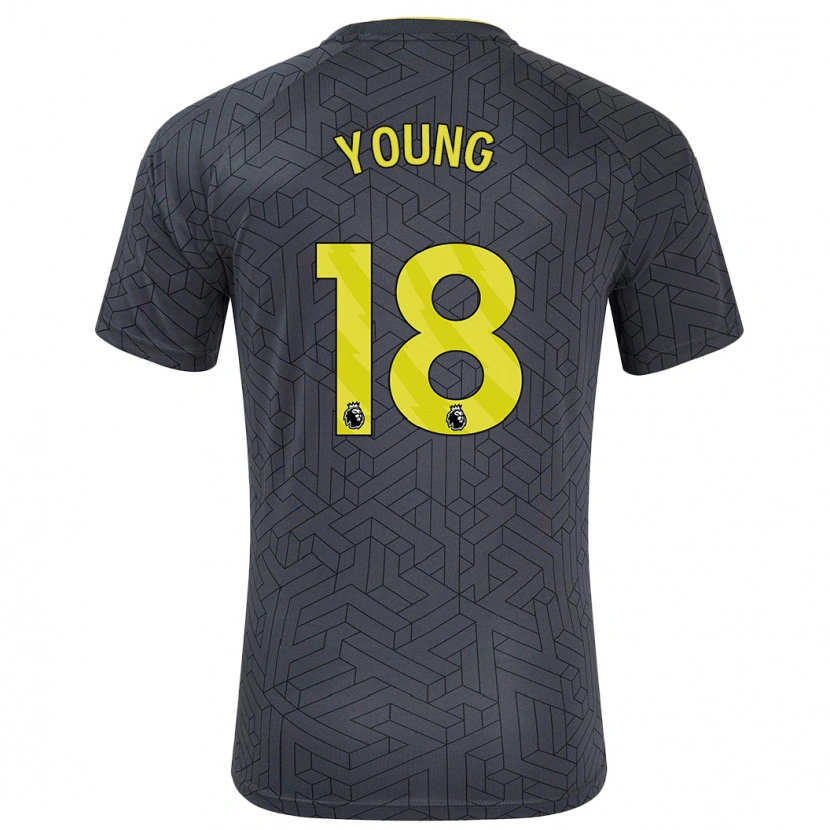 Danxen Dětské Ashley Young #18 Černá Žlutá Daleko Hráčské Dresy 2024/25 Dres