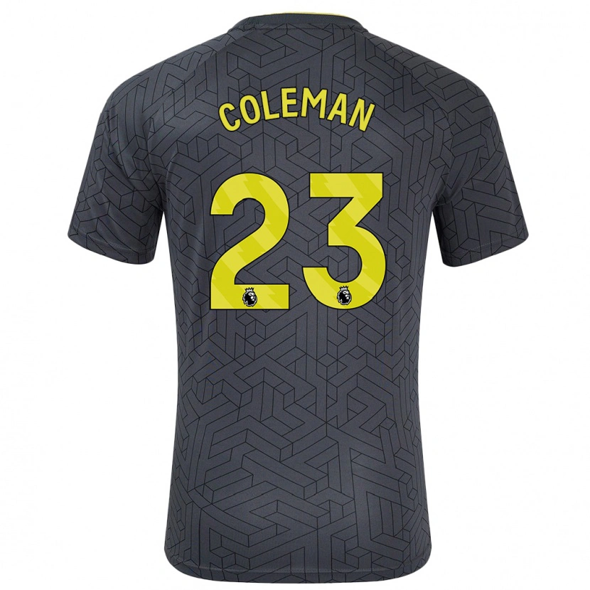 Danxen Dětské Séamus Coleman #23 Černá Žlutá Daleko Hráčské Dresy 2024/25 Dres