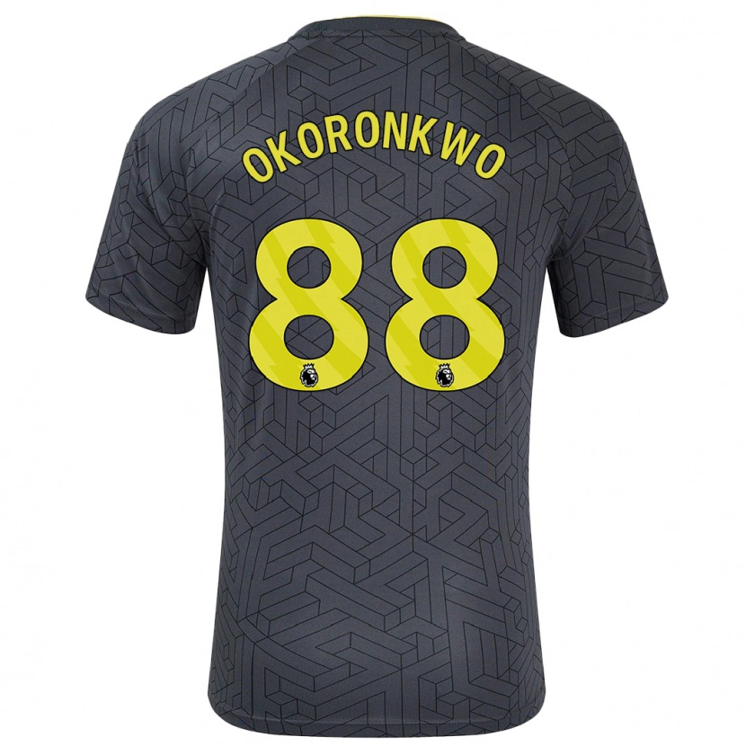 Danxen Dětské Francis Okoronkwo #88 Černá Žlutá Daleko Hráčské Dresy 2024/25 Dres