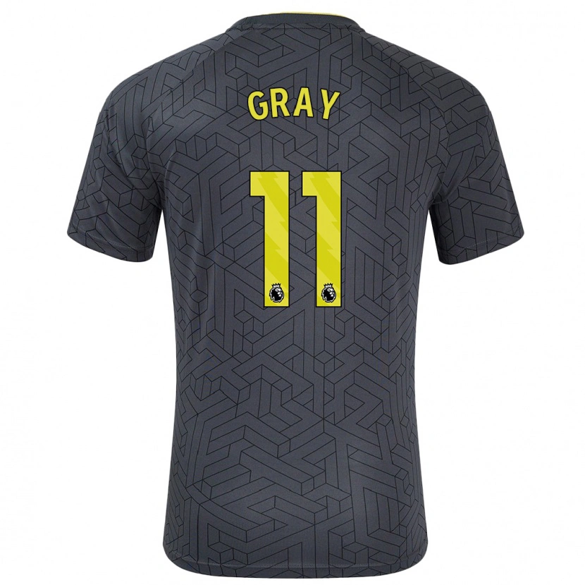 Danxen Dětské Demarai Gray #11 Černá Žlutá Daleko Hráčské Dresy 2024/25 Dres