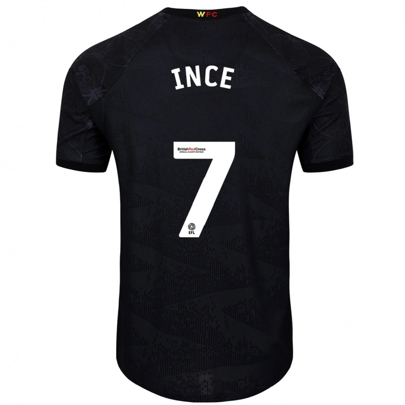 Danxen Dětské Tom Ince #7 Černá Bílá Daleko Hráčské Dresy 2024/25 Dres