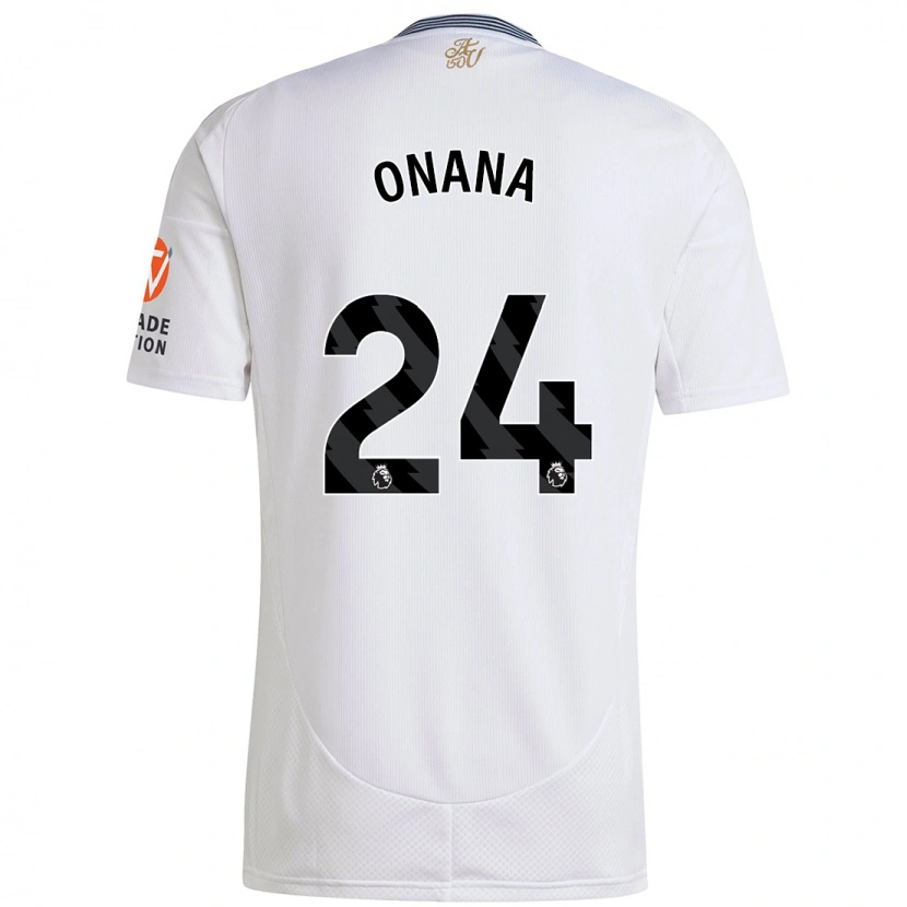 Danxen Dětské Amadou Onana #24 Bílý Daleko Hráčské Dresy 2024/25 Dres