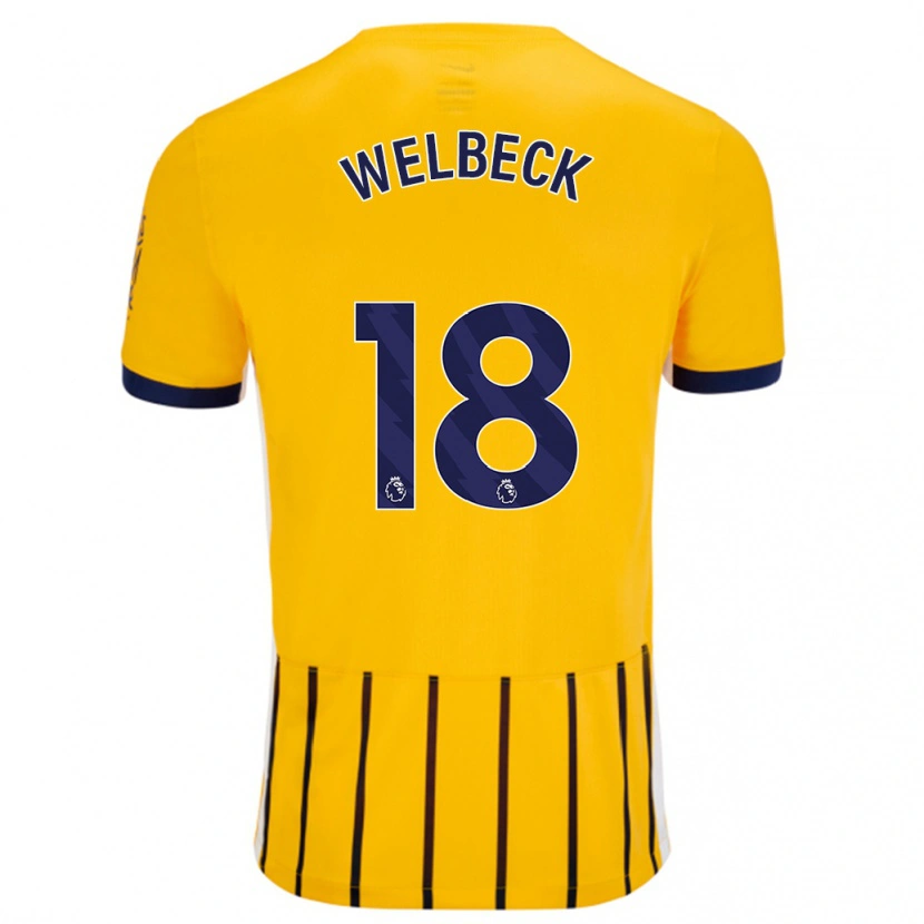 Danxen Dětské Danny Welbeck #18 Zlaté Modré Proužky Daleko Hráčské Dresy 2024/25 Dres