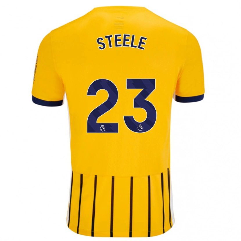 Danxen Dětské Jason Steele #23 Zlaté Modré Proužky Daleko Hráčské Dresy 2024/25 Dres