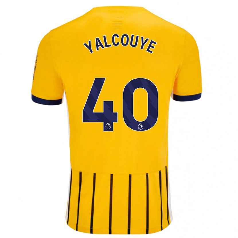 Danxen Dětské Malick Junior Yalcouyé #40 Zlaté Modré Proužky Daleko Hráčské Dresy 2024/25 Dres