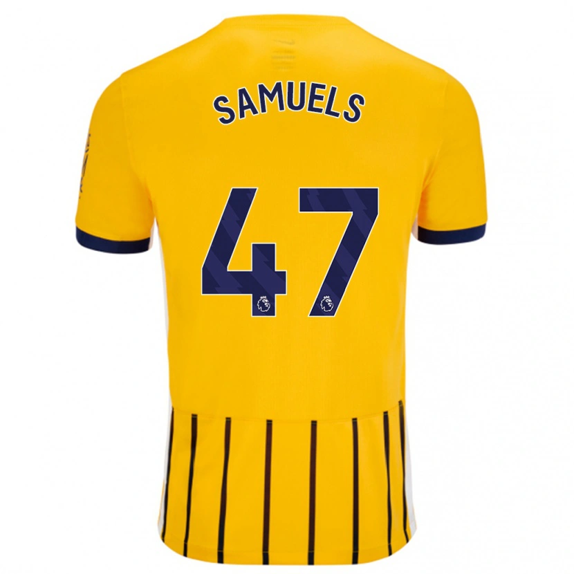 Danxen Dětské Imari Samuels #47 Zlaté Modré Proužky Daleko Hráčské Dresy 2024/25 Dres