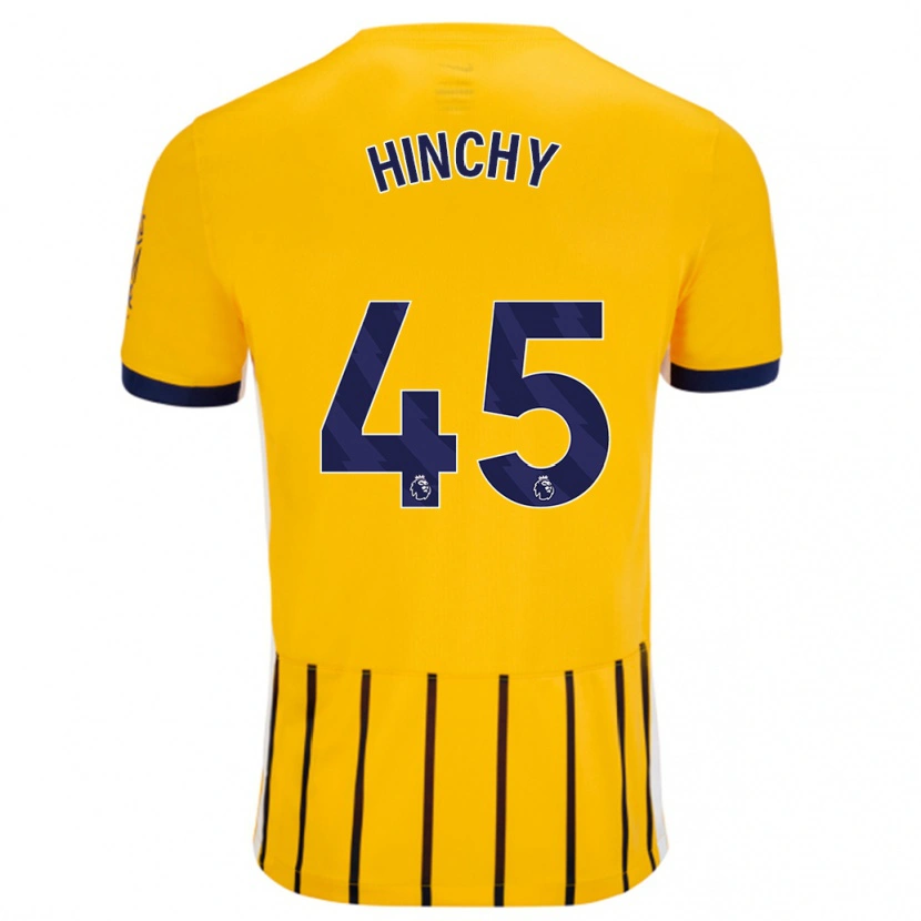 Danxen Dětské Jack Hinchy #45 Zlaté Modré Proužky Daleko Hráčské Dresy 2024/25 Dres