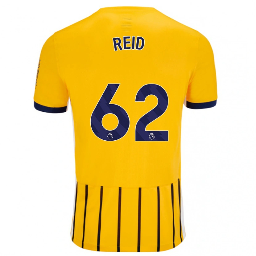 Danxen Dětské Tommy Reid #62 Zlaté Modré Proužky Daleko Hráčské Dresy 2024/25 Dres