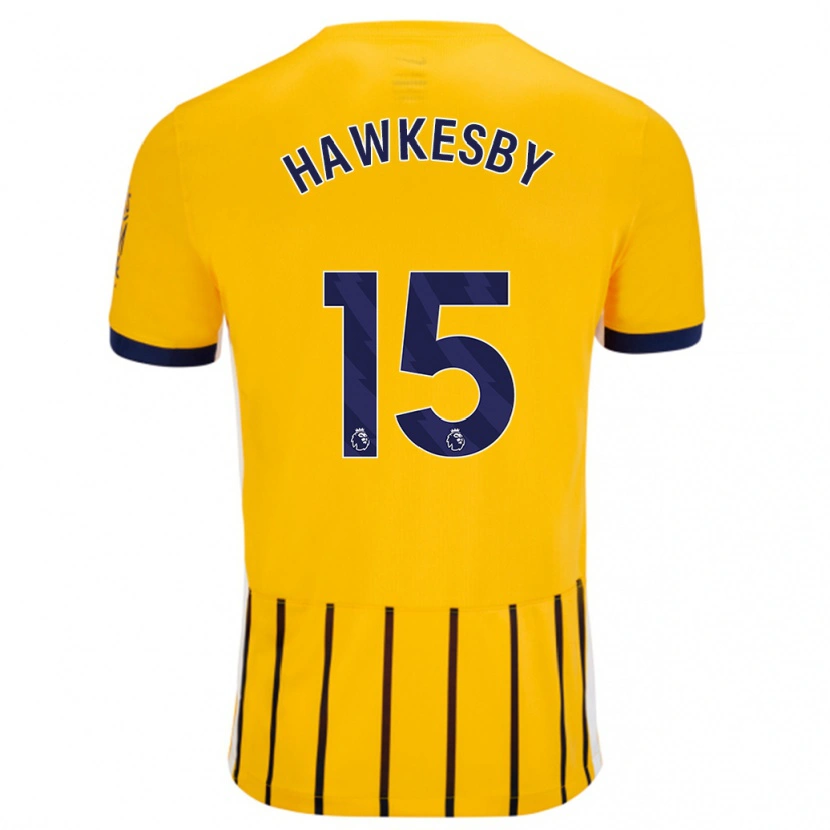 Danxen Dětské Mackenzie Hawkesby #15 Zlaté Modré Proužky Daleko Hráčské Dresy 2024/25 Dres