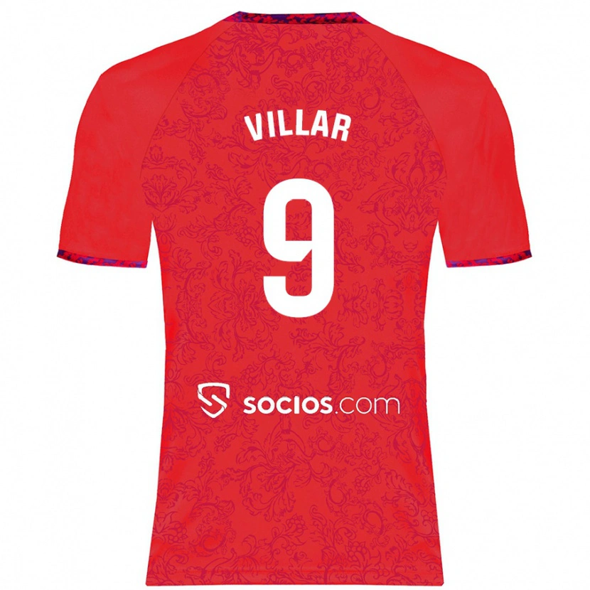 Danxen Dětské Iker Villar #9 Červený Daleko Hráčské Dresy 2024/25 Dres