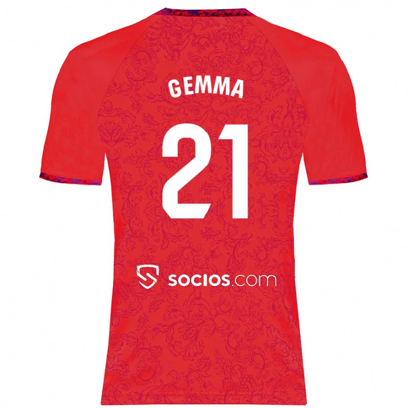 Danxen Dětské Gemma Gili Giner #21 Červený Daleko Hráčské Dresy 2024/25 Dres