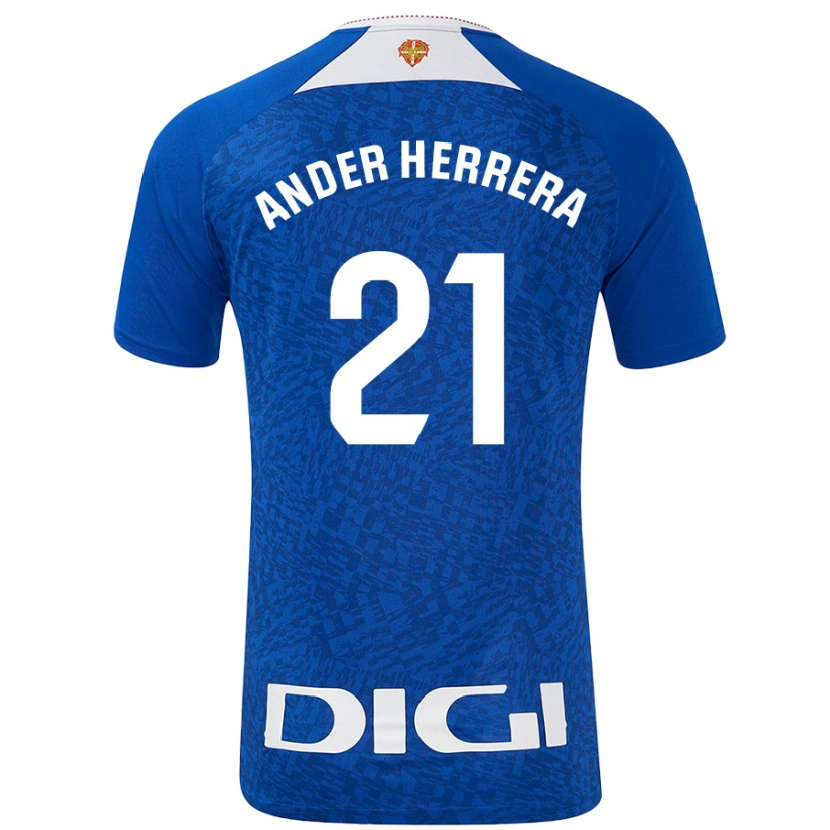 Danxen Dětské Ander Herrera #21 Královská Modř Daleko Hráčské Dresy 2024/25 Dres