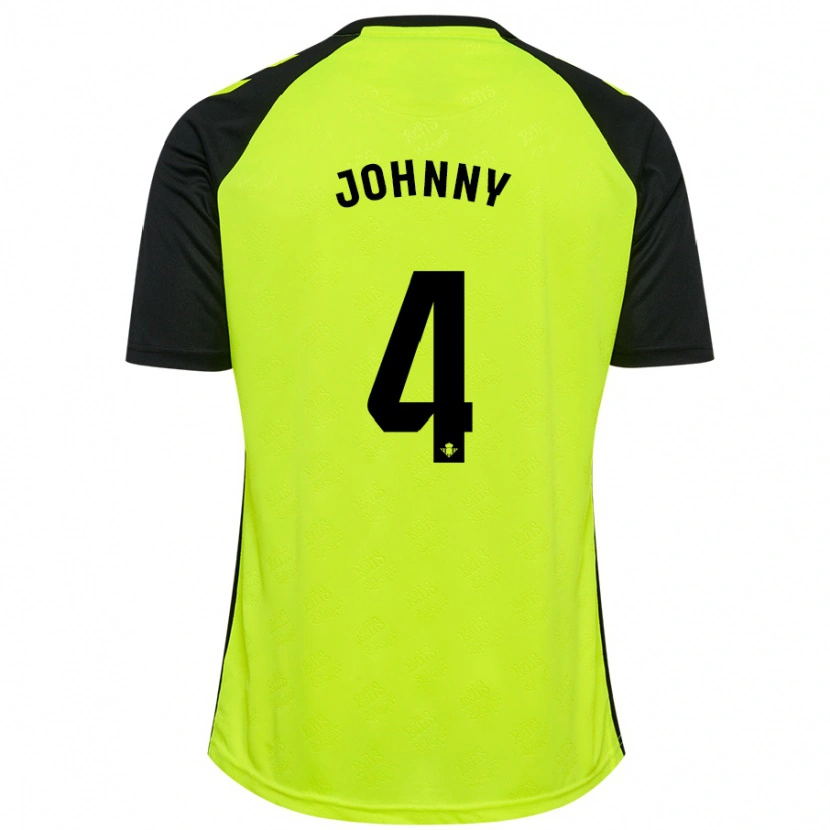 Danxen Dětské Johnny Cardoso #4 Fluorescenční Žlutá Černá Daleko Hráčské Dresy 2024/25 Dres