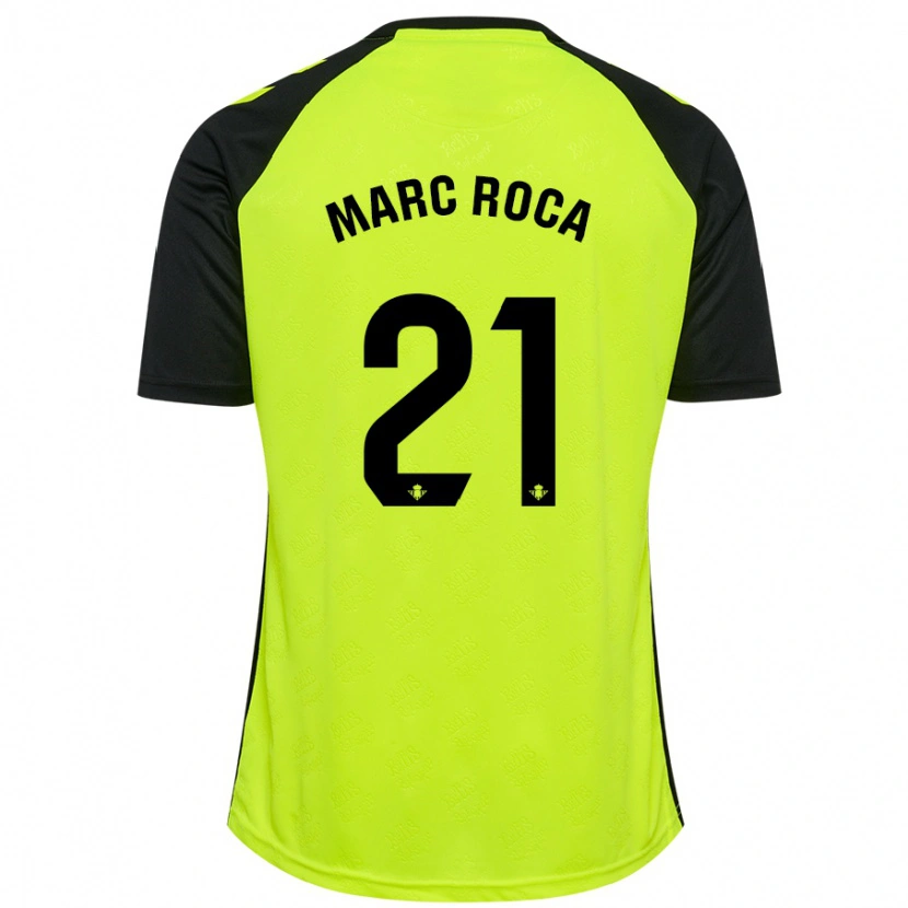 Danxen Dětské Marc Roca #21 Fluorescenční Žlutá Černá Daleko Hráčské Dresy 2024/25 Dres