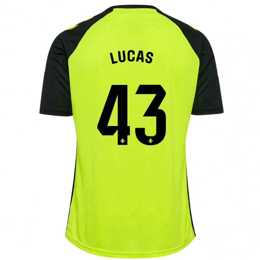 Danxen Dětské Lucas Alcázar #43 Fluorescenční Žlutá Černá Daleko Hráčské Dresy 2024/25 Dres