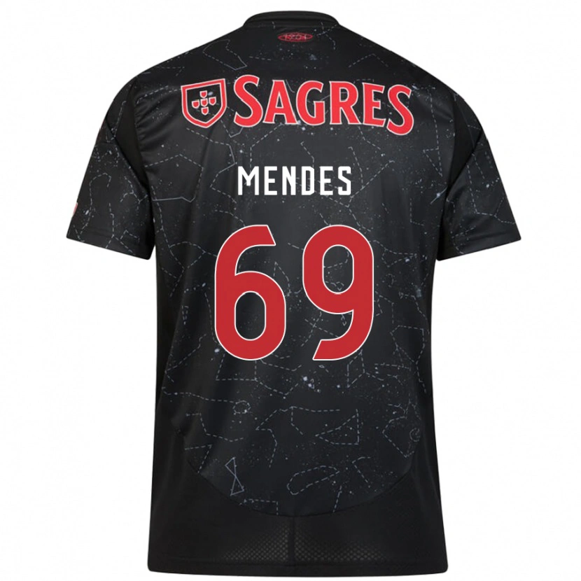 Danxen Dětské Vladimir Mendes #69 Černá Červená Daleko Hráčské Dresy 2024/25 Dres