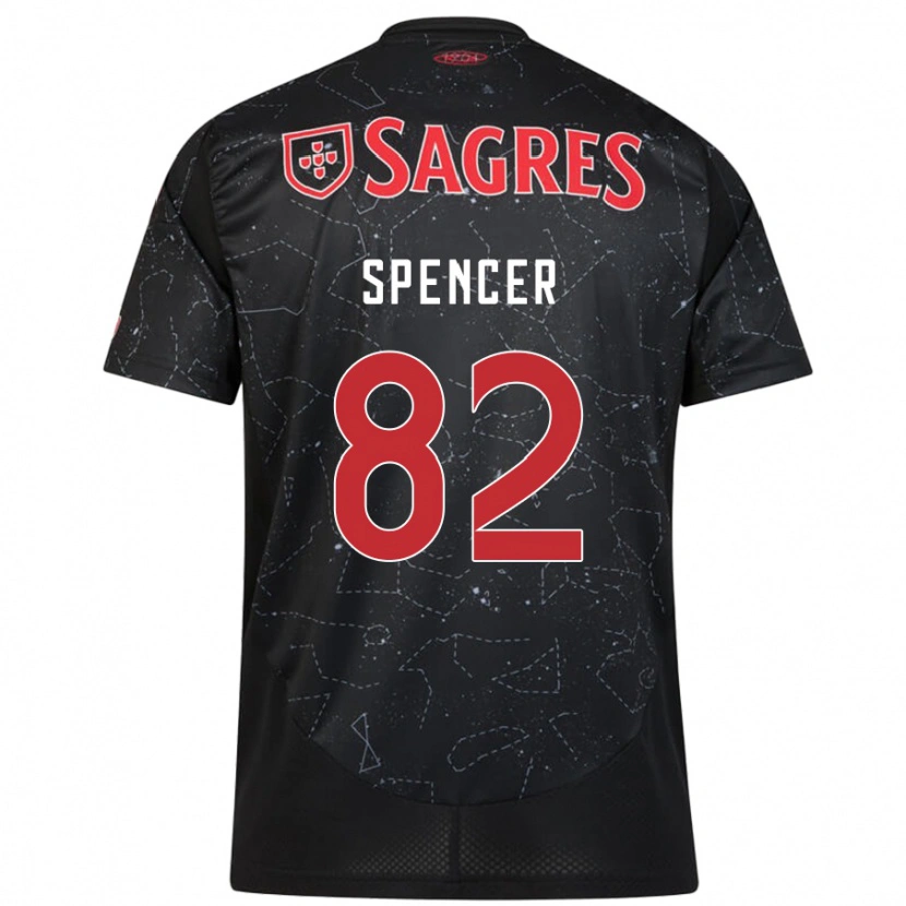 Danxen Dětské Diogo Spencer #82 Černá Červená Daleko Hráčské Dresy 2024/25 Dres