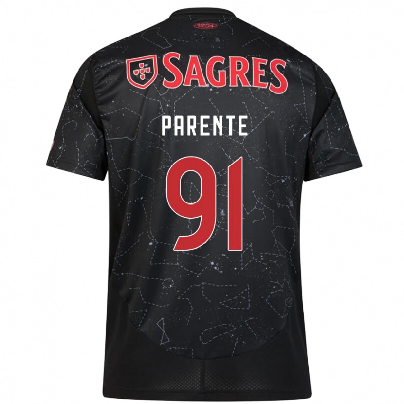 Danxen Dětské Tiago Parente #91 Černá Červená Daleko Hráčské Dresy 2024/25 Dres