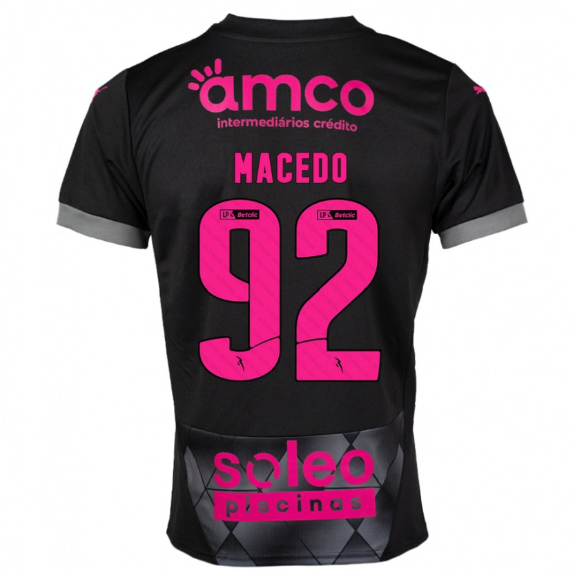 Danxen Dětské Rodrigo Macedo #92 Černá Růžová Daleko Hráčské Dresy 2024/25 Dres