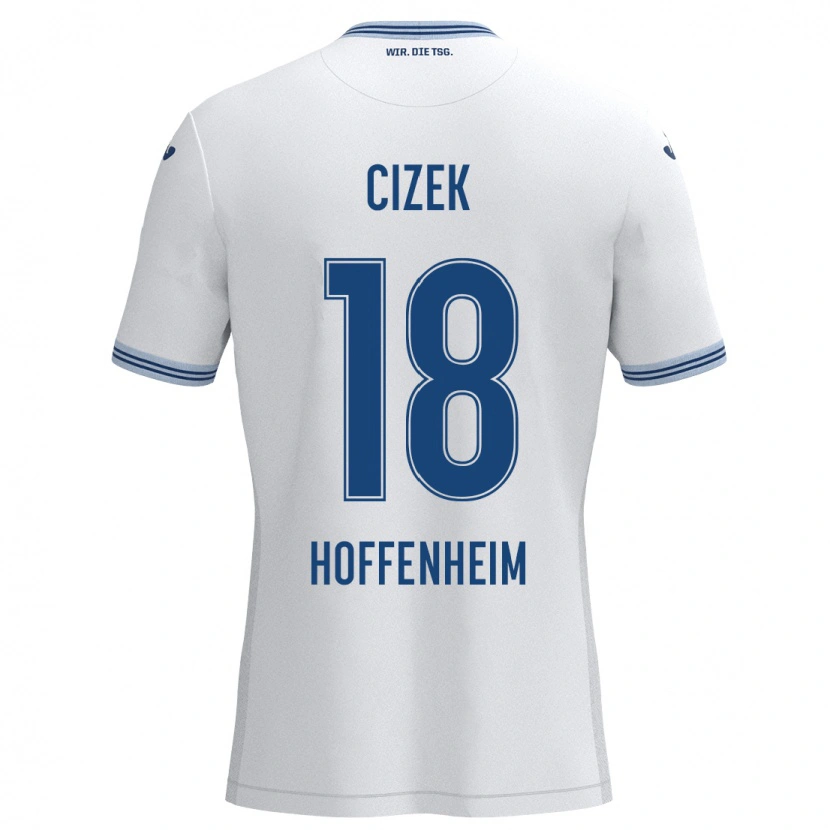 Danxen Dětské Krystof Cizek #18 Bílá Modrá Daleko Hráčské Dresy 2024/25 Dres