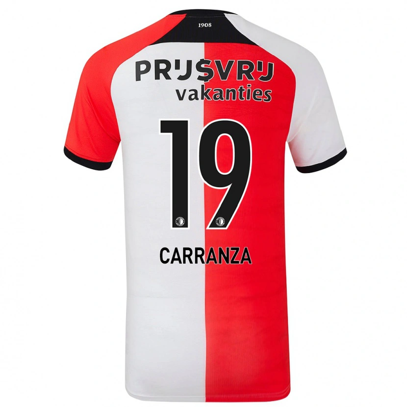 Danxen Pánské Julián Carranza #19 Červená Bílá Domů Hráčské Dresy 2024/25 Dres