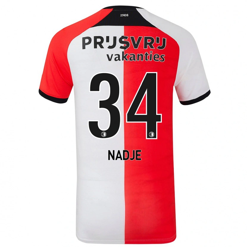 Danxen Pánské Chris-Kévin Nadje #34 Červená Bílá Domů Hráčské Dresy 2024/25 Dres