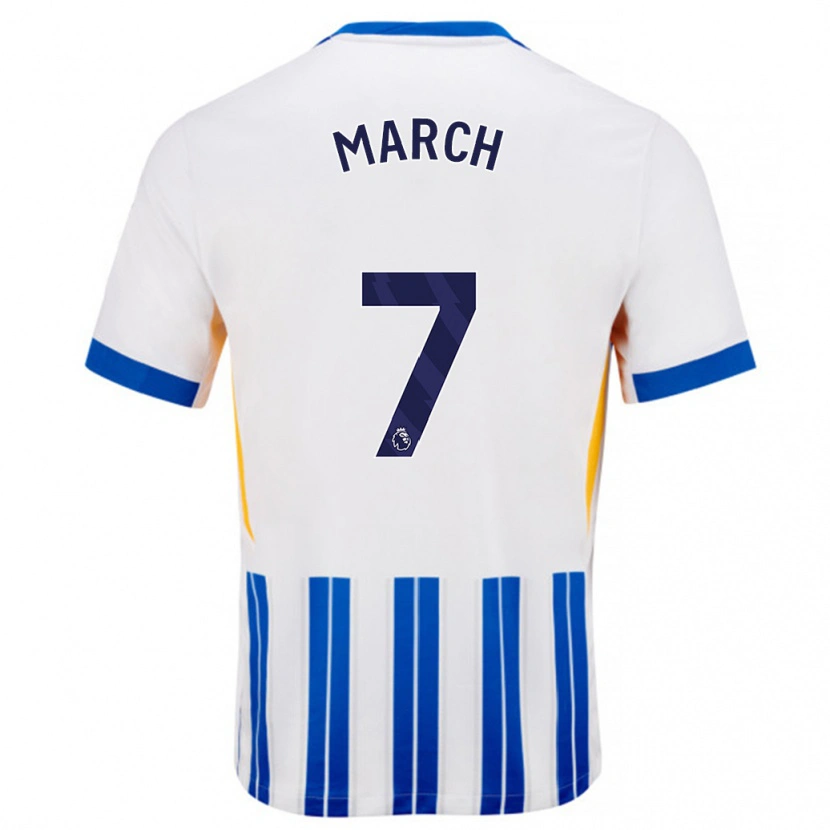 Danxen Pánské Solly March #7 Bílé Modré Proužky Domů Hráčské Dresy 2024/25 Dres