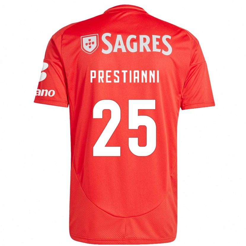 Danxen Pánské Gianluca Prestianni #25 Červená Bílá Domů Hráčské Dresy 2024/25 Dres