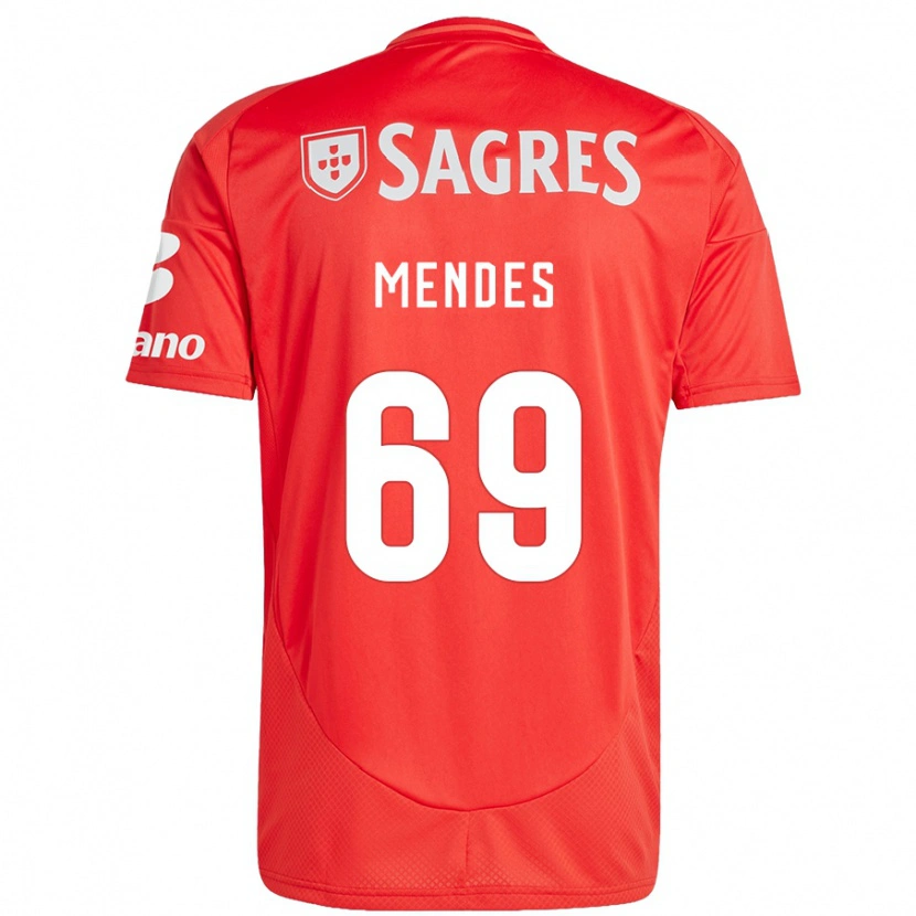 Danxen Pánské Vladimir Mendes #69 Červená Bílá Domů Hráčské Dresy 2024/25 Dres