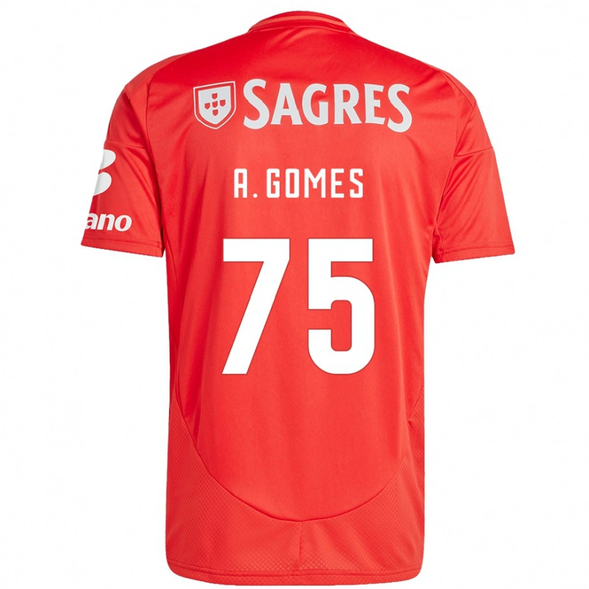 Danxen Pánské André Gomes #75 Červená Bílá Domů Hráčské Dresy 2024/25 Dres