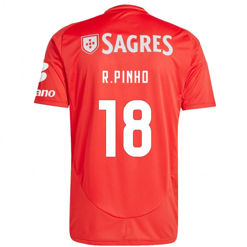 Danxen Pánské Rodrigo Pinho #18 Červená Bílá Domů Hráčské Dresy 2024/25 Dres