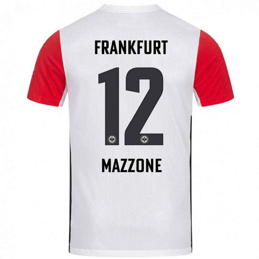 Danxen Pánské Matteo Mazzone #12 Bílá Červená Domů Hráčské Dresy 2024/25 Dres