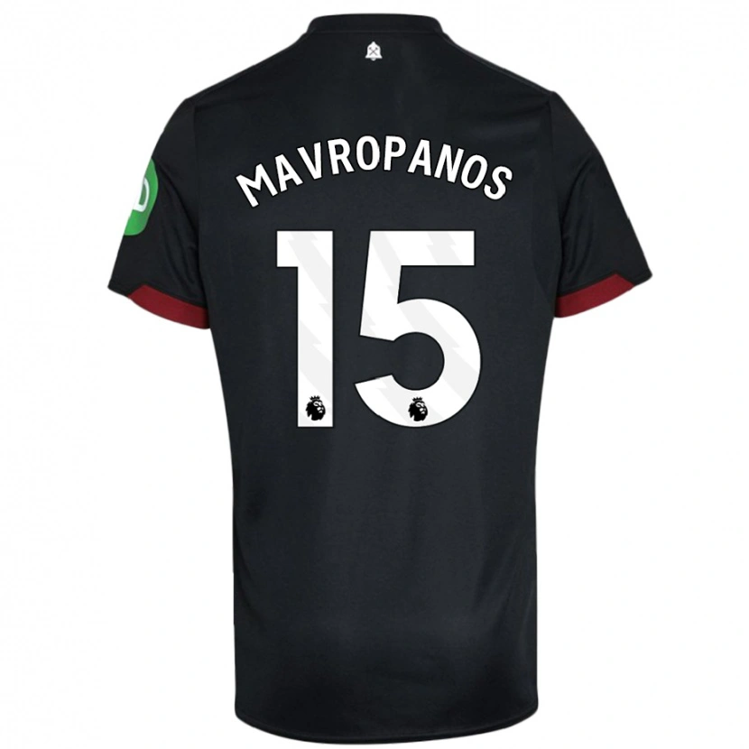 Danxen Pánské Konstantinos Mavropanos #15 Černá Bílá Daleko Hráčské Dresy 2024/25 Dres